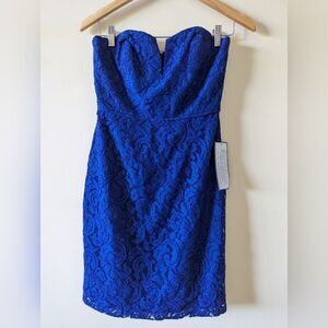 J. Crew sweetheart neckline royal blue wedding cocktail dress NWT size 2